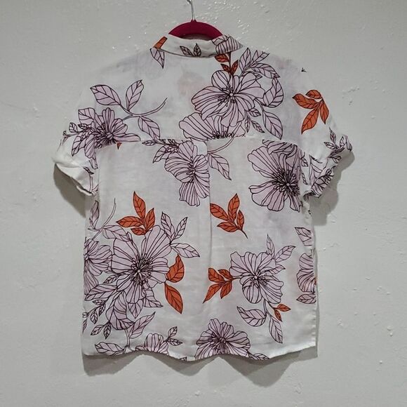 Rachel Roy 100% Linen Floral Top - Picture 4 of 9